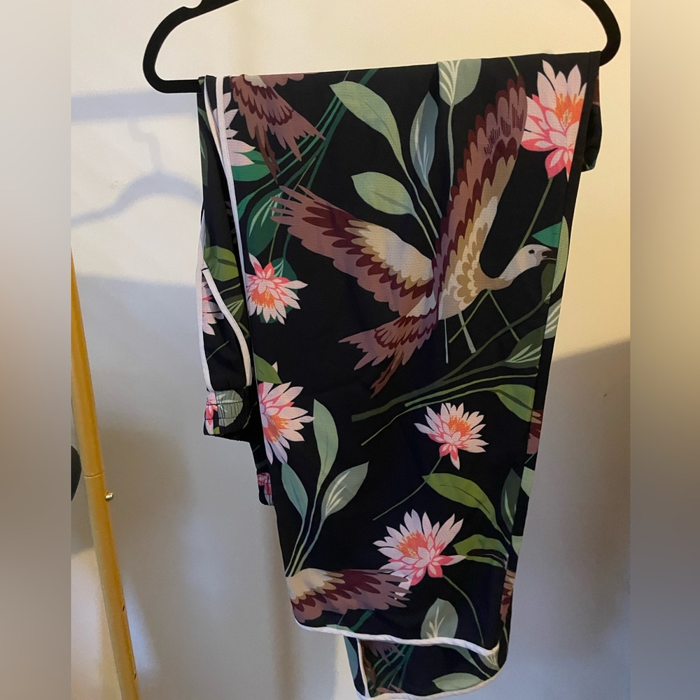 GUC Eloquii flowy tropical pants stretchy waist band plus size 16